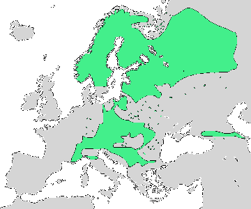 Ареал Alnus incana подв. incana