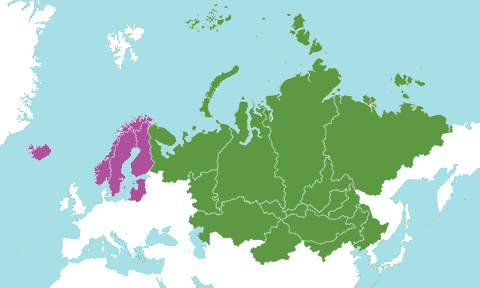 Ареал Pinus sibirica