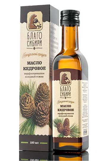 Масло кедровое нерафинированное холодный отжим, 100 мл