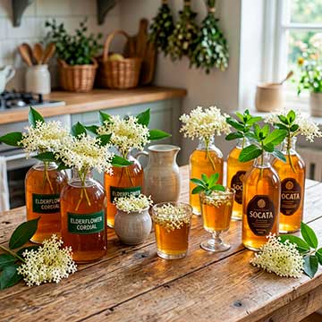 Напитки Elderflower cordial и Socata