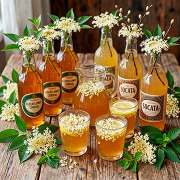 Напитки Elderflower cordial и Socata